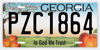 GA license plate PZC1864