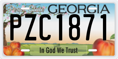 GA license plate PZC1871