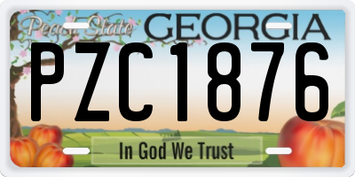 GA license plate PZC1876