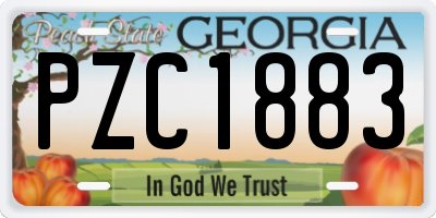 GA license plate PZC1883