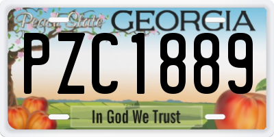 GA license plate PZC1889