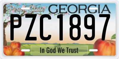 GA license plate PZC1897