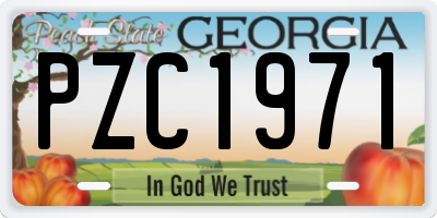 GA license plate PZC1971