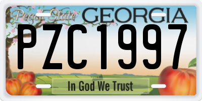GA license plate PZC1997