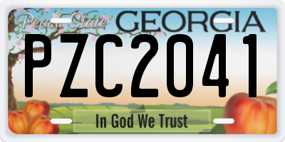GA license plate PZC2041