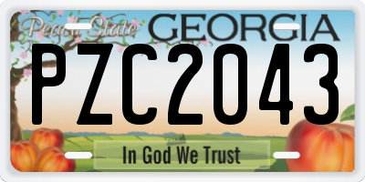GA license plate PZC2043