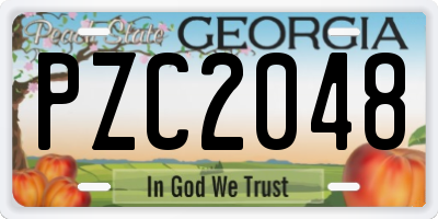 GA license plate PZC2048