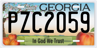 GA license plate PZC2059