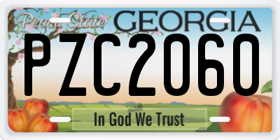 GA license plate PZC2060