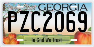 GA license plate PZC2069