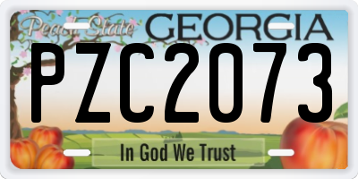 GA license plate PZC2073