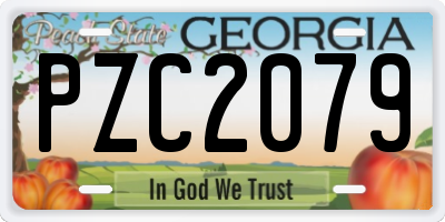 GA license plate PZC2079