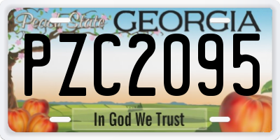 GA license plate PZC2095