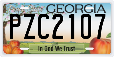 GA license plate PZC2107