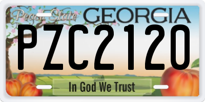 GA license plate PZC2120