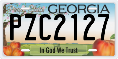GA license plate PZC2127