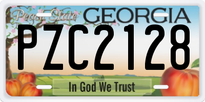 GA license plate PZC2128