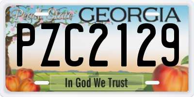 GA license plate PZC2129