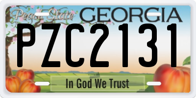 GA license plate PZC2131