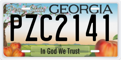 GA license plate PZC2141