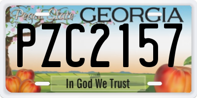GA license plate PZC2157