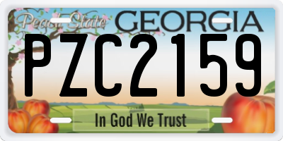 GA license plate PZC2159