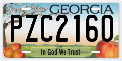 GA license plate PZC2160