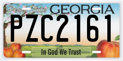 GA license plate PZC2161