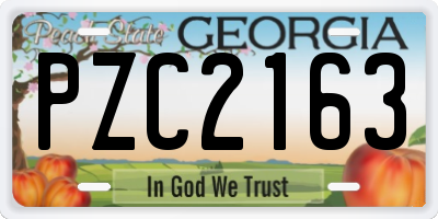 GA license plate PZC2163