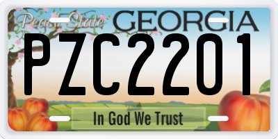 GA license plate PZC2201