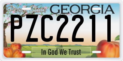 GA license plate PZC2211