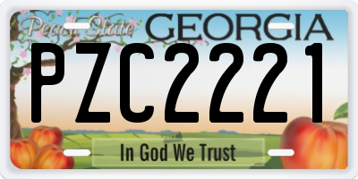GA license plate PZC2221