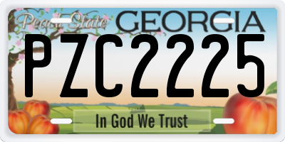 GA license plate PZC2225