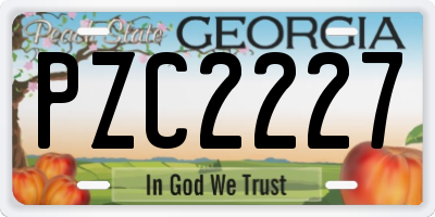 GA license plate PZC2227