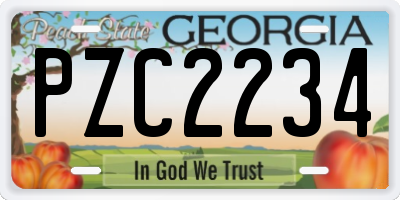GA license plate PZC2234