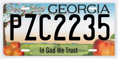 GA license plate PZC2235