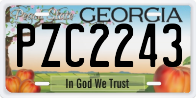 GA license plate PZC2243