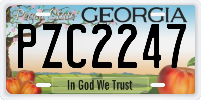 GA license plate PZC2247