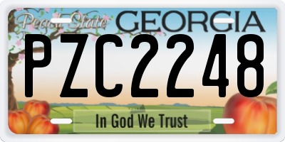 GA license plate PZC2248