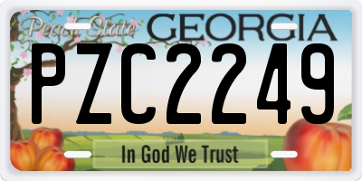 GA license plate PZC2249