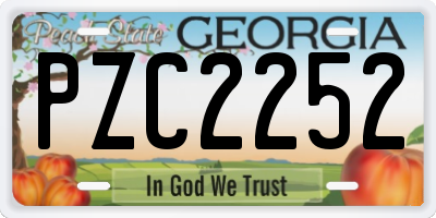 GA license plate PZC2252