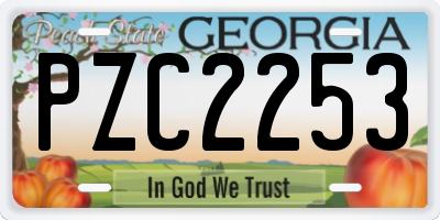 GA license plate PZC2253