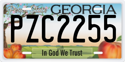 GA license plate PZC2255