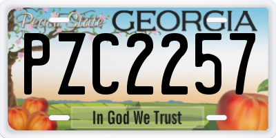 GA license plate PZC2257