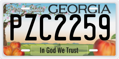 GA license plate PZC2259