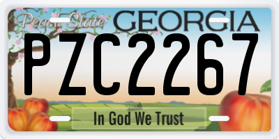 GA license plate PZC2267
