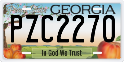 GA license plate PZC2270