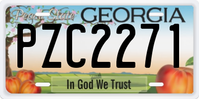 GA license plate PZC2271