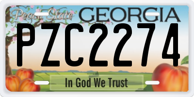 GA license plate PZC2274