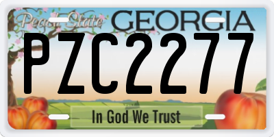 GA license plate PZC2277